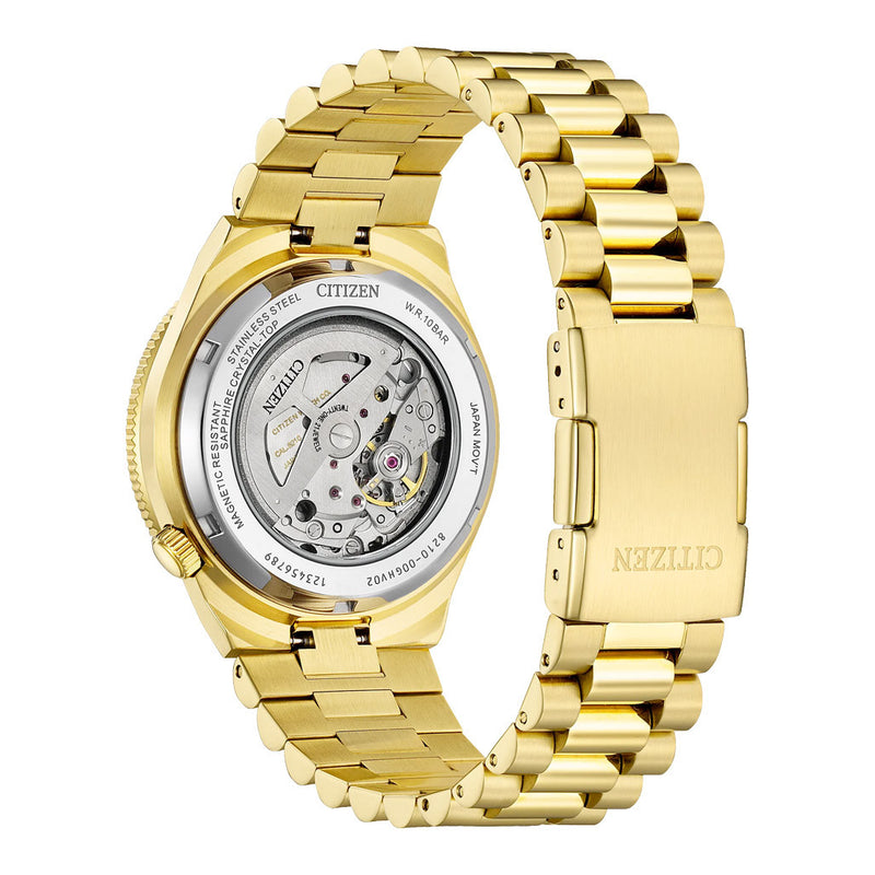 Citizen Tsuyosa Shore Watch in Yellow Goldtone with Green Dial #NJ0232-53X