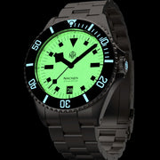 NTH Näcken Vintage White Hi-Beat Automatic Dive Watch with Date #WW-NTH-NVWD lume