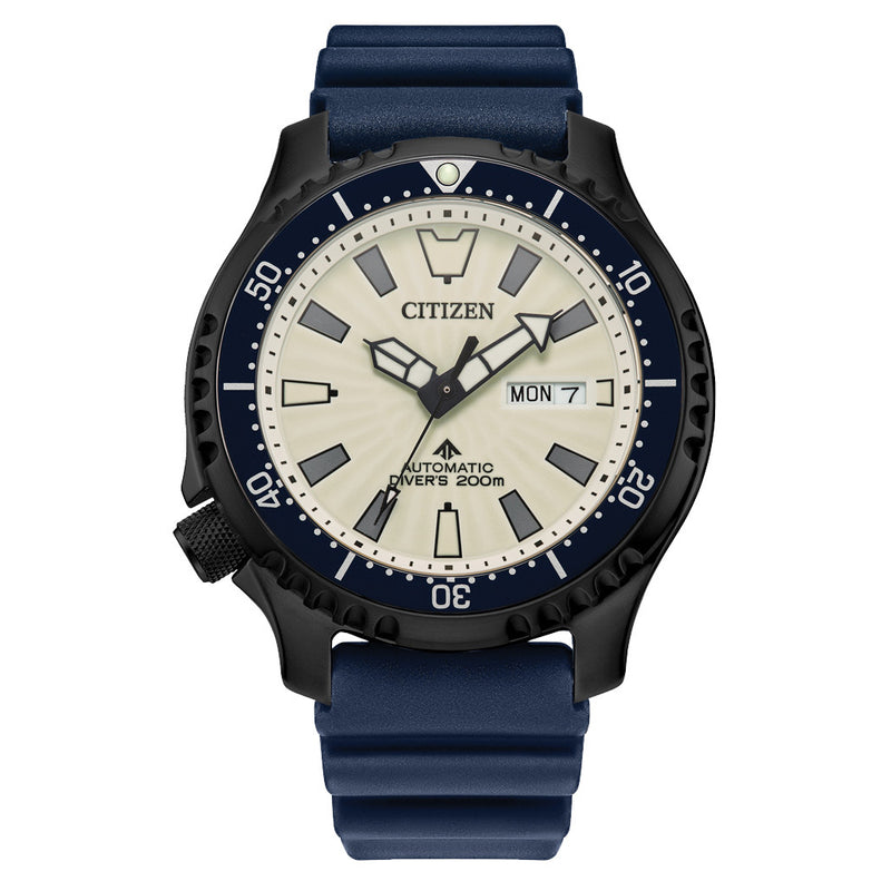 Citizen Automatic Promaster Dive Watch with PVD Case, Fully Lumed Dial and Blue Strap #NY0137-09A zoom