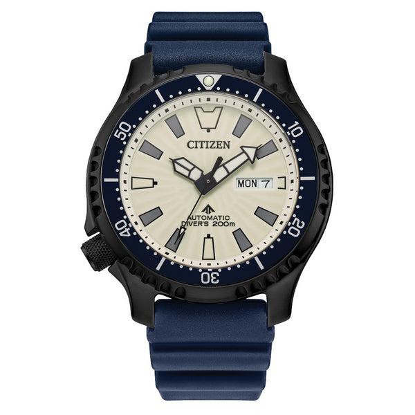 Citizen Automatic Promaster Dive Watch with PVD Case, Fully Lumed Dial and Blue Strap #NY0137-09A zoom