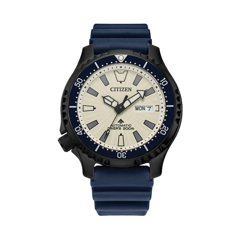 Citizen Automatic Promaster Dive Watch with PVD Case, Fully Lumed Dial and Blue Strap #NY0137-09A