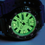 Citizen Automatic Promaster Dive Watch with PVD Case, Fully Lumed Dial and Blue Strap #NY0137-09A lume