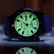 Citizen Automatic Promaster Dive Watch with PVD Case, Fully Lumed Dial and Blue Strap #NY0137-09A lume