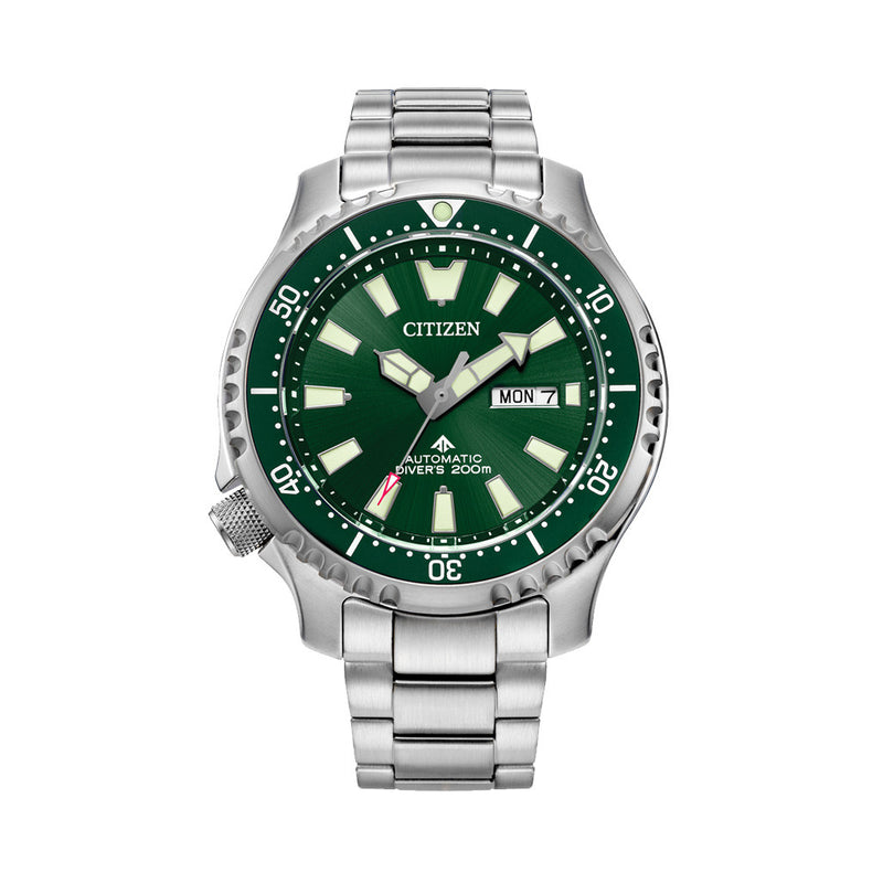 Citizen Automatic Promaster Dive Watch with Green Dial and Stainless Steel Bracelet #NY0151-59X
