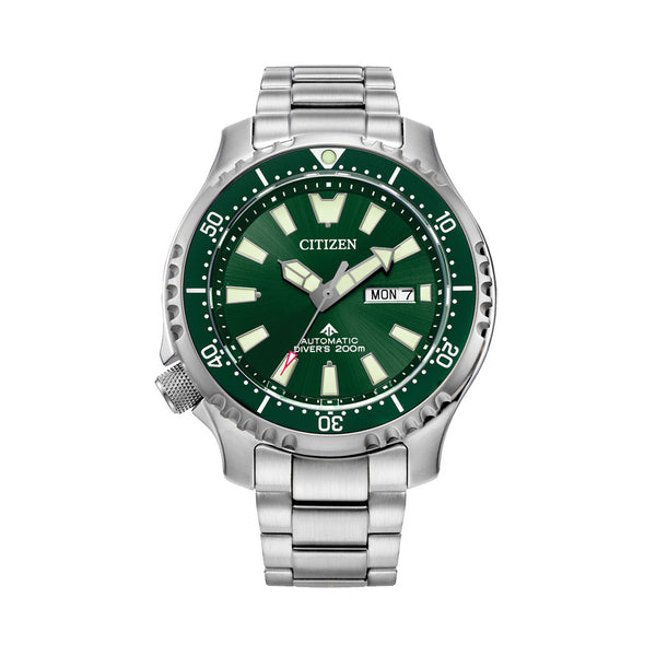 Citizen Automatic Promaster Dive Watch with Green Dial and Stainless Steel Bracelet #NY0151-59X