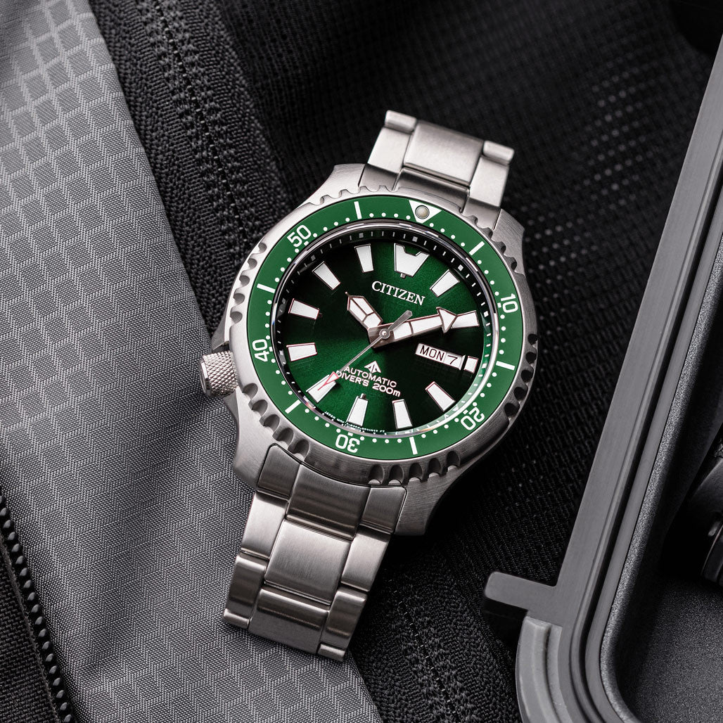 CITIZEN ダイバーズウォッチ オリーブグリーン Citizen Automatic Promaster Dive Watch with Green Dial and