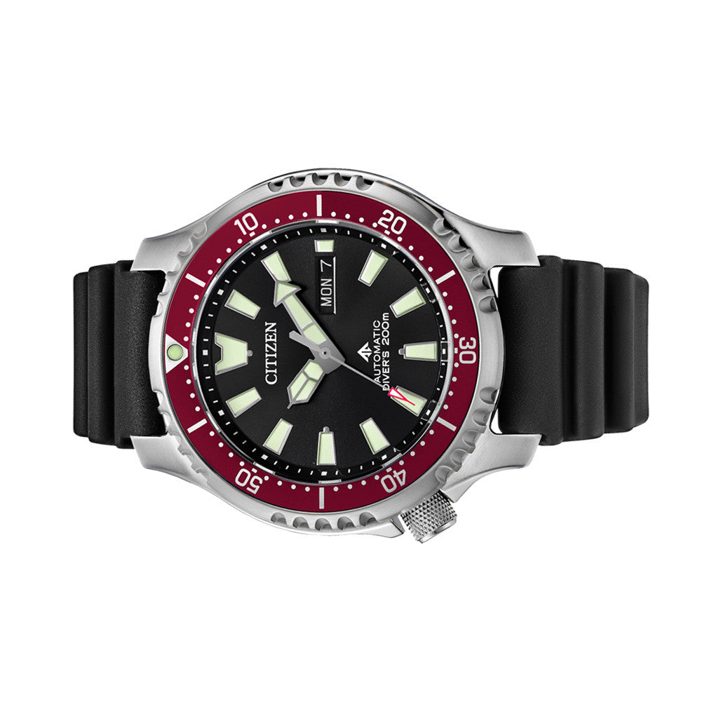 Citizen Automatic Promaster Dive Watch with Black Dial and Rubber