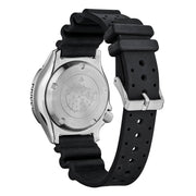 Citizen Automatic Promaster Dive Watch with Black Dial and Rubber Strap #NY0156-04E back