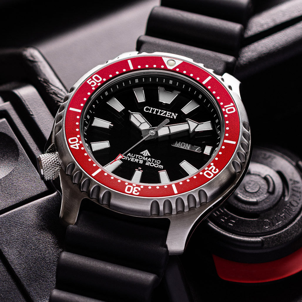Citizen Automatic Promaster Dive Watch with Black Dial and Rubber