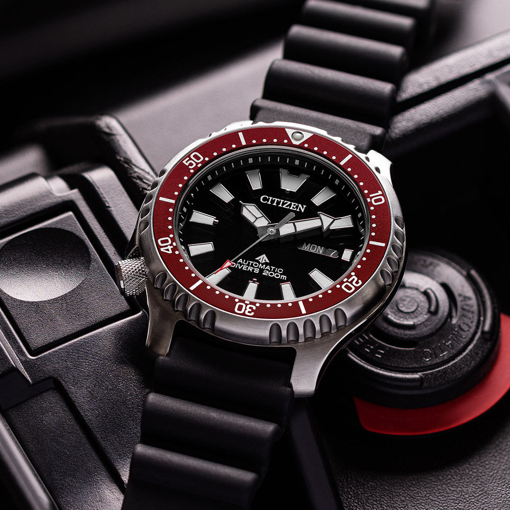 Citizen Automatic Promaster Dive Watch with Black Dial and Rubber