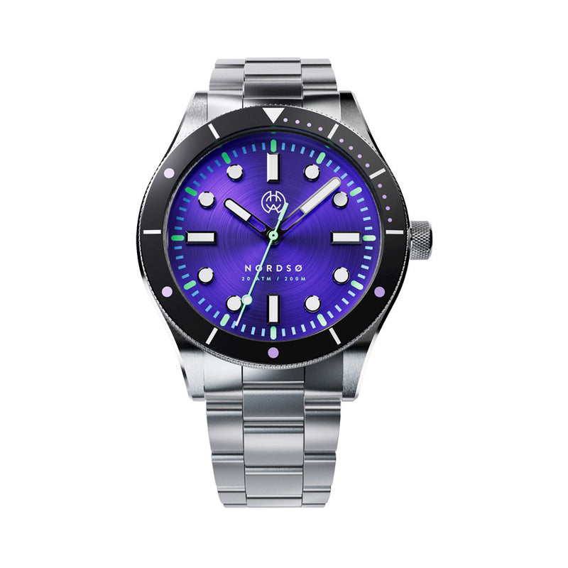 Henry Archer Nordso Automatic Dive Watch with Cosmic Purple Dial #HAC-NOR-COS-3LI