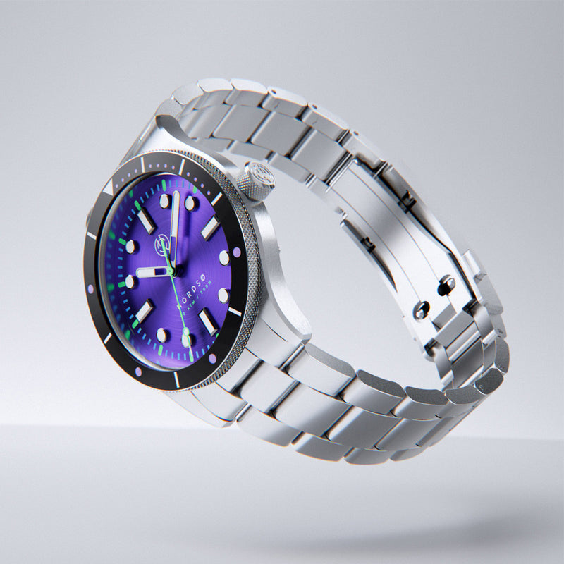 Henry Archer Nordso Automatic Dive Watch with Cosmic Purple Dial #HAC-NOR-COS-3LI