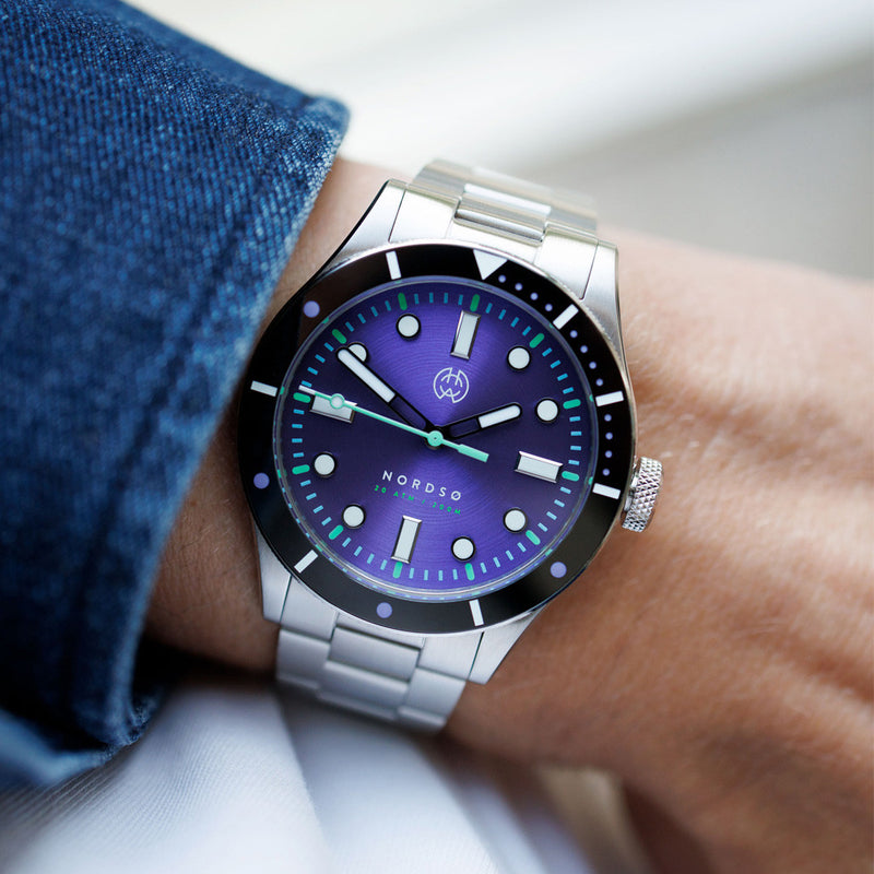 Henry Archer Nordso Automatic Dive Watch with Cosmic Purple Dial #HAC-NOR-COS-3LI