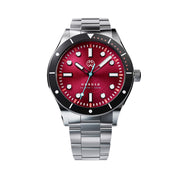 Henry Archer Nordso Automatic Dive Watch with Crimson Red Dial #HAC-NOR-CRI-3LI