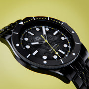 Henry Archer Nordso Automatic Dive Watch with Tempest Meteorite Dial and DLC Case and Bracelet #HAC-NOR-ECL-BOR