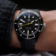 Henry Archer Nordso Automatic Dive Watch with Tempest Meteorite Dial and DLC Case and Bracelet #HAC-NOR-ECL-BOR