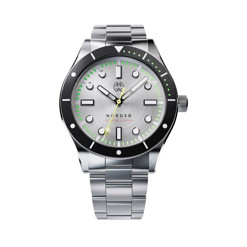 Henry Archer Nordso Automatic Dive Watch with Silverleaf Dial #HAC-NOR-SLF-3LI