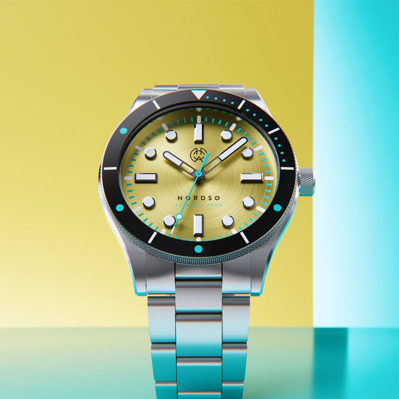 Henry Archer Nordso Automatic Dive Watch with Yellowfin Dial #HAC-NOR-YEL-3LI