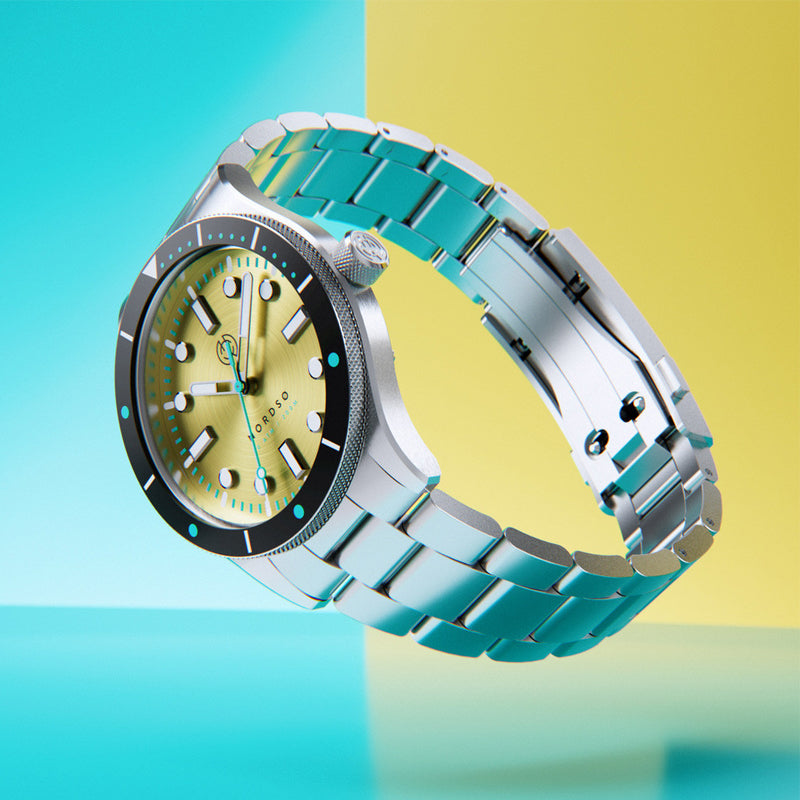 Henry Archer Nordso Automatic Dive Watch with Yellowfin Dial #HAC-NOR-YEL-3LI
