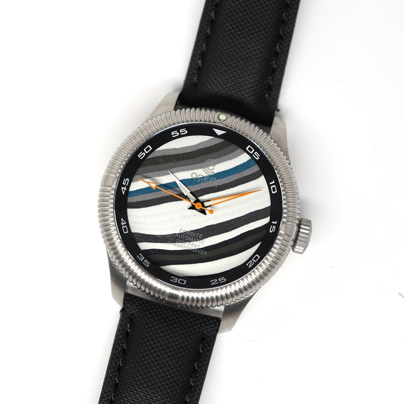 Ocean Crawler Champion Diver with Fordite Dial C #OC-CD-FRAC tilt