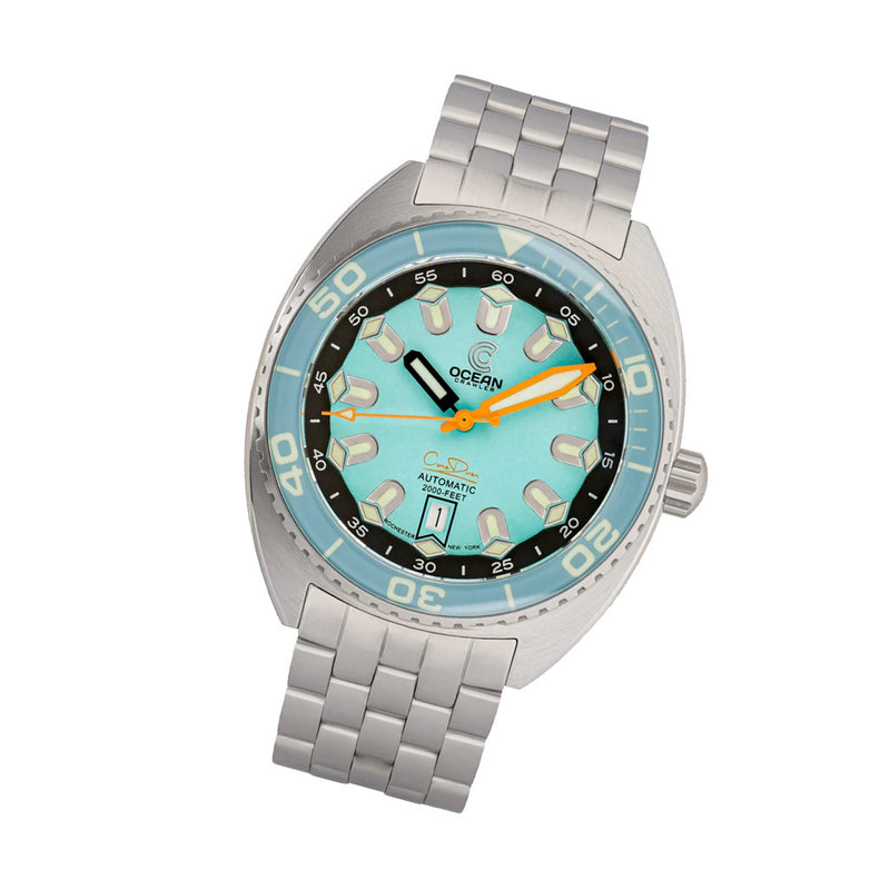 Ocean Crawler Core Diver V4 with Aqua Dial #OC-CR-V4-AQ tilt