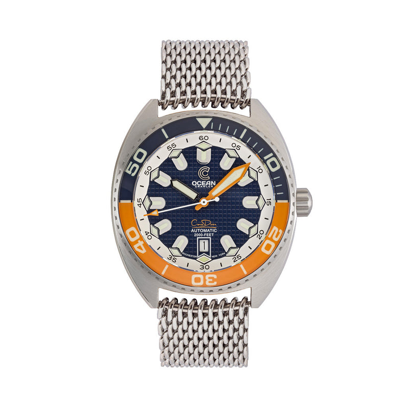 Ocean Crawler Core Diver V4 with Blue and Orange Dial #OC-CR4-BO