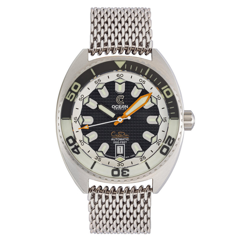 Ocean Crawler Core Diver V4 with Black and White Dial #OC-CR4-BW zoom