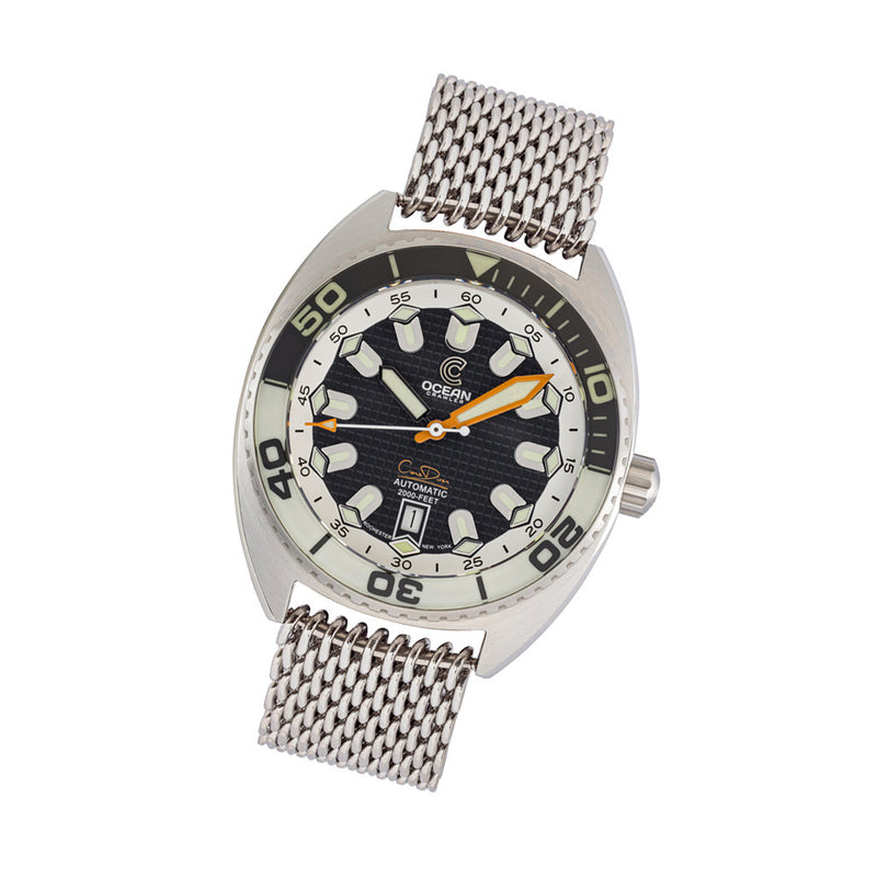 Ocean Crawler Core Diver V4 with Black and White Dial #OC-CR4-BW tilt