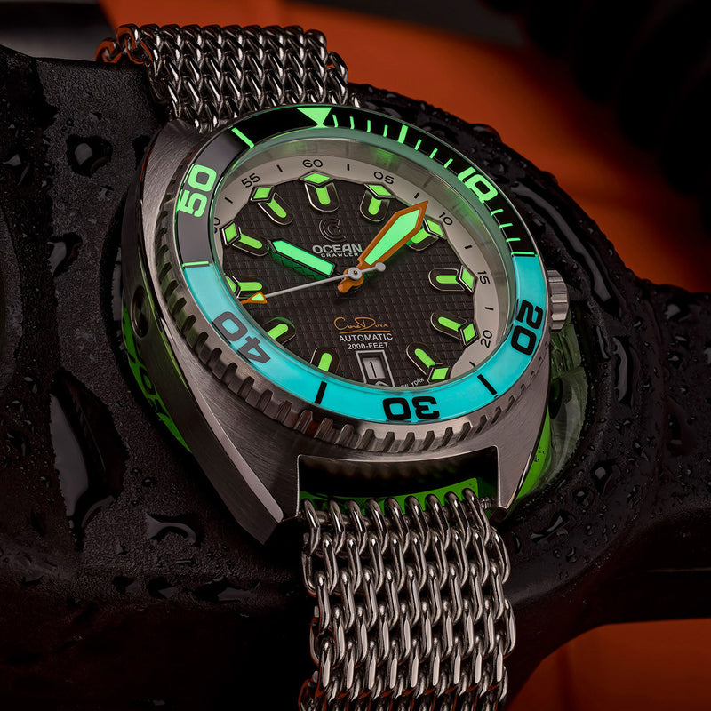 Ocean Crawler Core Diver V4 with Black and White Dial #OC-CR4-BW lume
