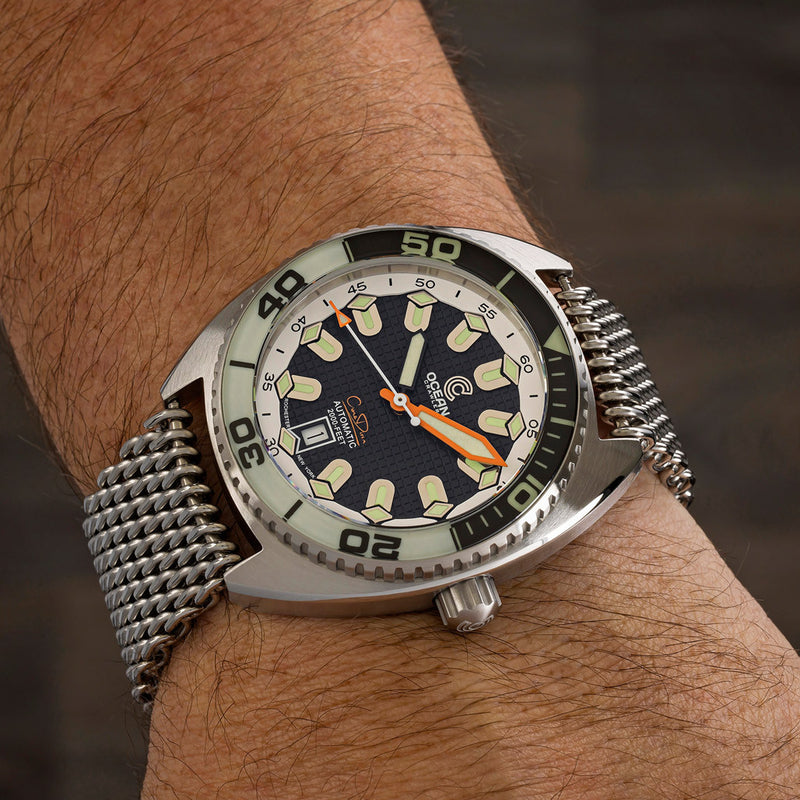 Ocean Crawler Core Diver V4 with Black and White Dial #OC-CR4-BW wrist