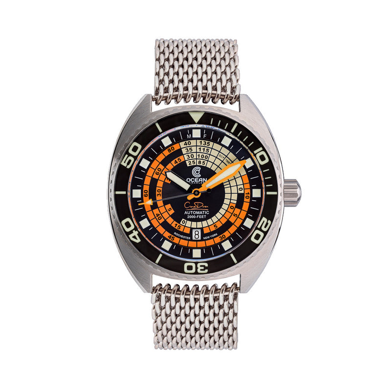 Ocean Crawler Core Diver V4 with Black and Orange Decompression Dial #OC-DCT-BLK