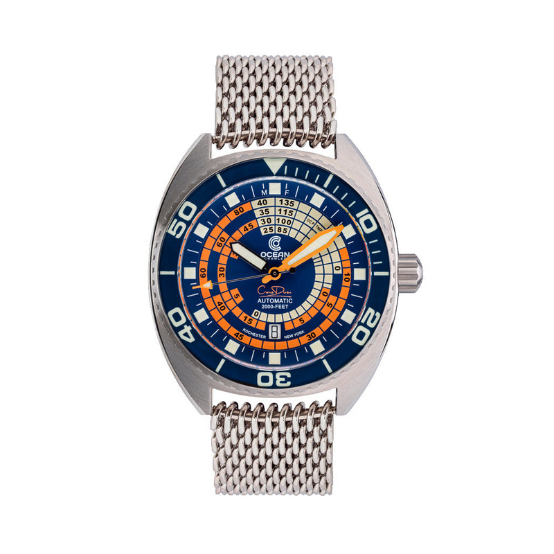 Ocean Crawler Core Diver V4 with Blue and Orange Decompression Dial #OC-DCT-BLU