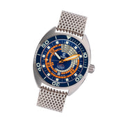 Ocean Crawler Core Diver V4 with Blue and Orange Decompression Dial #OC-DCT-BLU tilt