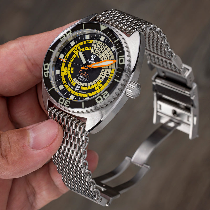 Ocean Crawler Core Diver V4 with Black and Yellow Decompression Dial #OC-DCT-YLW lifestyle