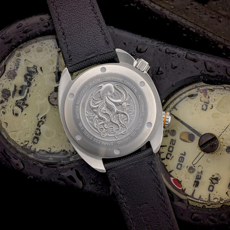 Ocean Crawler Great Lakes Diver with Green Dial #OC-GL-V2-GR back