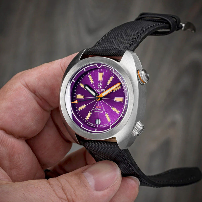 Ocean Crawler Great Lakes Diver with Purple Dial #OC-GL-V2-PR