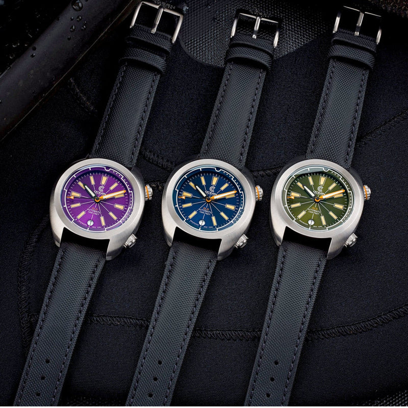 Ocean Crawler Great Lakes Diver with Purple Dial #OC-GL-V2-PR all