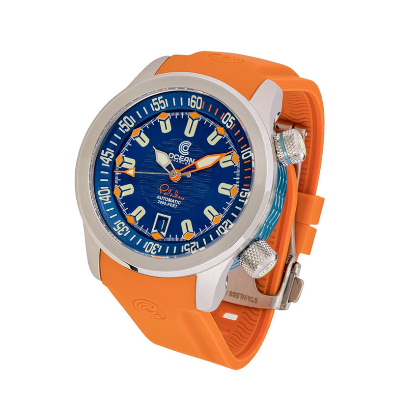 Ocean Crawler Paladino WaveMaker with Blue Dial #OC-PL-V2-BL tilt