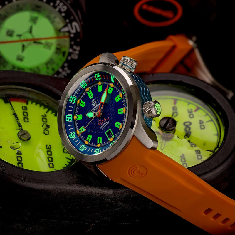 Ocean Crawler Paladino WaveMaker with Blue Dial #OC-PL-V2-BL lume