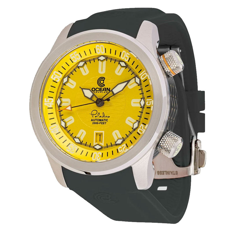 Ocean Crawler Paladino WaveMaker with Yellow Dial #OC-PL-V2-YL zoom