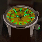 Ocean Crawler Paladino WaveMaker with Yellow Dial #OC-PL-V2-YL lume