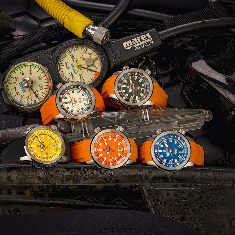 Ocean Crawler Paladino WaveMaker with Yellow Dial #OC-PL-V2-YL all