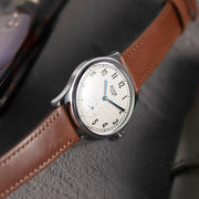 KUOE Old Smith 90-001 Quartz 35mm Dress Watch #OS90001-ABL-IT-BR-SA