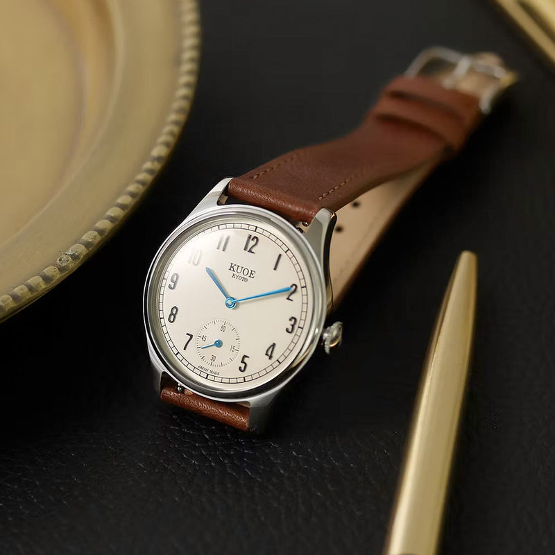 KUOE Old Smith 90-001 Quartz 35mm Dress Watch #OS90001-ABL-IT-BR-SA
