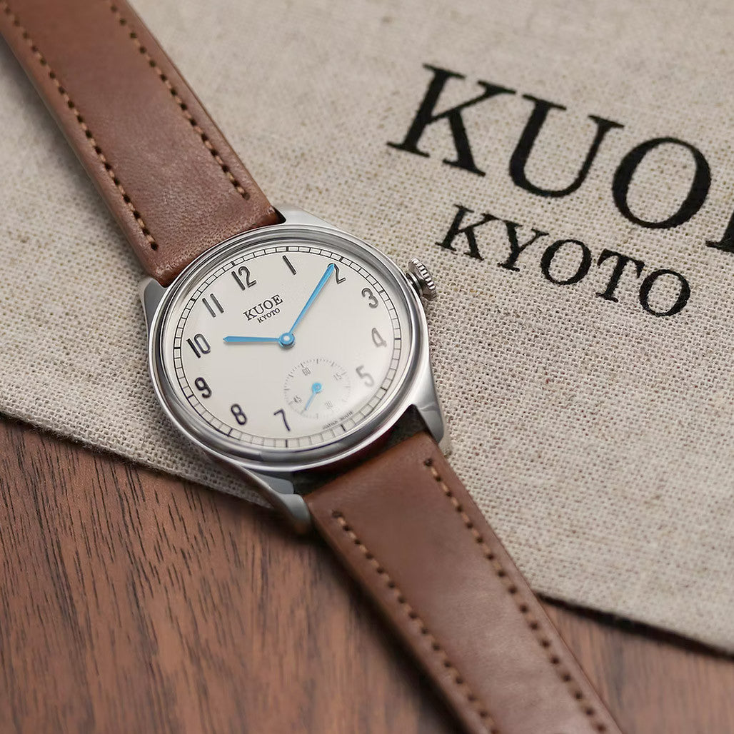 KUOE Old Smith 90-001 Quartz 35mm Dress Watch #OS90001-ABL-IT-BR