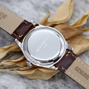 KUOE Old Smith 90-001 Quartz 35mm Dress Watch #OS90001-ABL-IT-BR-SA