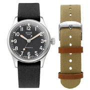 KUOE Old Smith 90-002 Automatic 35mm Watch with Black Dial #OS90002-ND-BK-NATO-SA