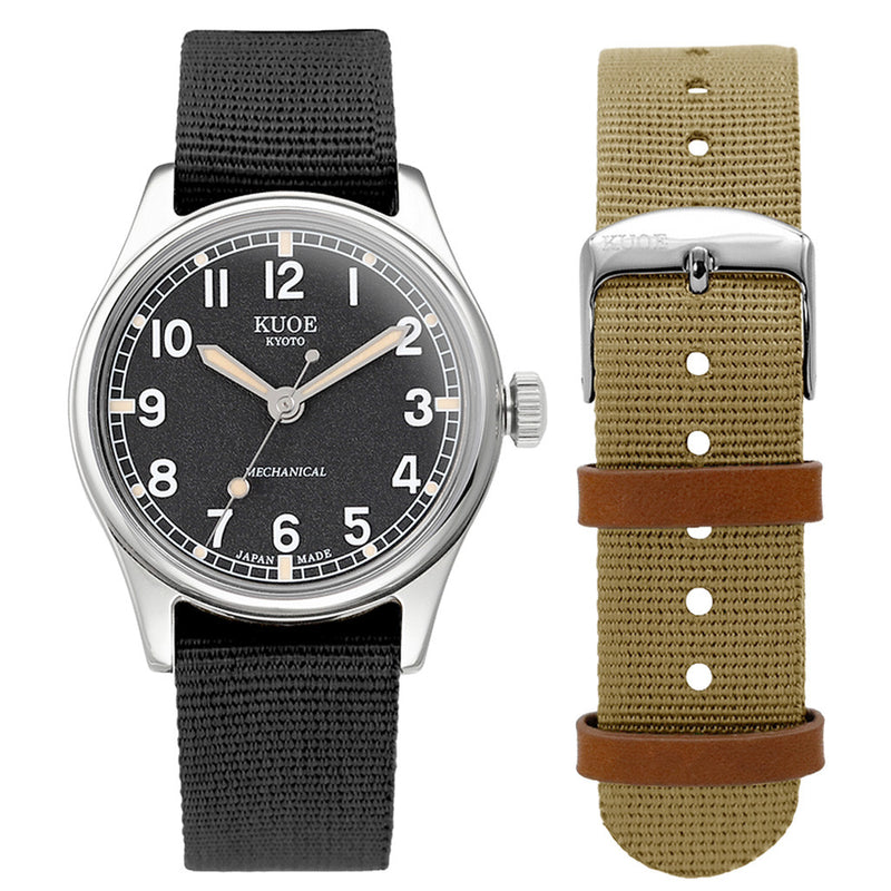 KUOE Old Smith 90-002 Automatic 35mm Watch with Black Dial #OS90002-ND-BK-NATO-SA