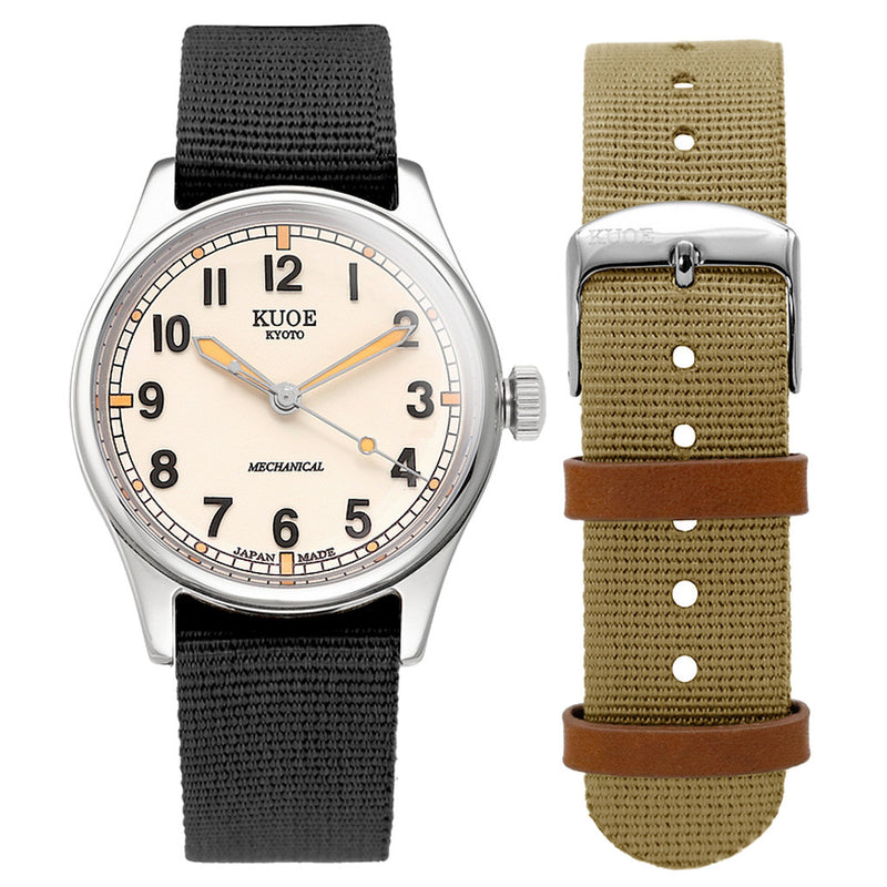 KUOE Old Smith 90-002 Automatic 38mm Watch with Ivory Dial #OS90002-ND-IV-LARGE