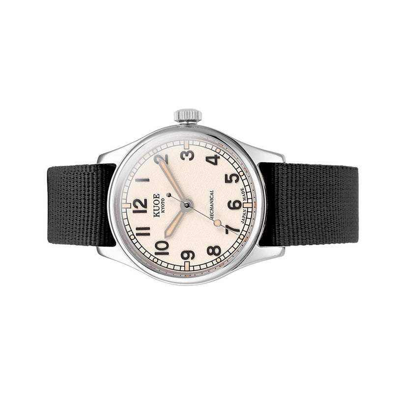 KUOE Old Smith 90-002 Automatic 35mm Watch with Ivory Dial #OS90002-ND-IV-NATO-SA